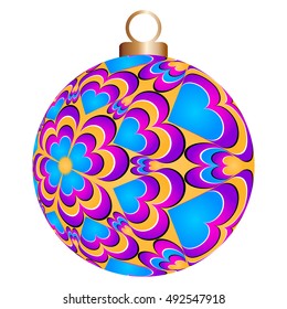Colorful christmas ball with love flower (motion illusion)