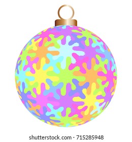 Colorful christmas ball  with mosaic from flowers.