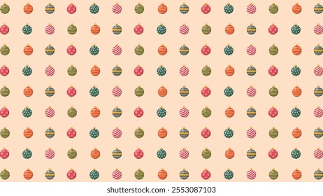 Diseño de Vector de fondo de patrón transparente de bola de Navidad colorido