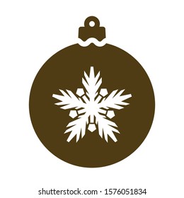 Colorful Christmas ball with snowflake icon pixel perfect vector. Christmas bauble symbol modern, simple, vector, icon for website design, mobile app, ui. Vector Illustration