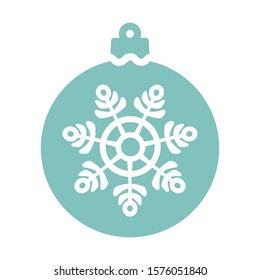 Colorful Christmas ball with snowflake icon pixel perfect vector. Christmas bauble symbol modern, simple, vector, icon for website design, mobile app, ui. Vector Illustration