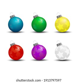 colorful christmas balls decorations vector