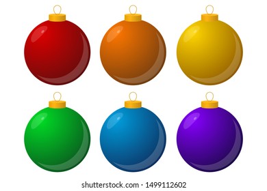 Set Colorful Christmas Bulb Glass Effect Stock Vector (Royalty Free ...