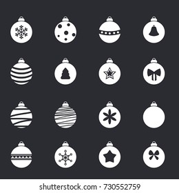 Colorful christmas balls set. Christmas tree decorations.