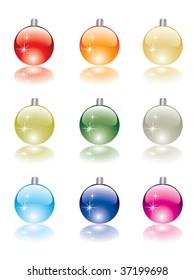 Farbige Weihnachtsbälle. Vektorgrafik