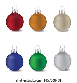 Colorful christmas balls Vector illustration.
