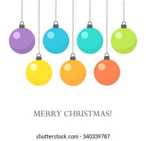 Colorful Christmas baubles background. Vector illustration