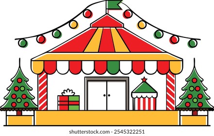 Colorful Christmas Candy Market Icons – Vector Set for Holiday Themes	