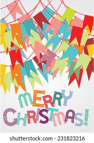 Colorful christmas card with flags