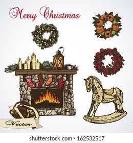 Colorful Christmas collection. Vector illustration for greeting cards, invitations and other printing and web projects.