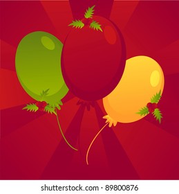 colorful christmas colored balloons background
