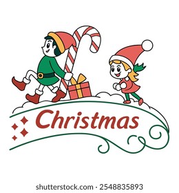 Colorful Christmas Elements for Festive Holiday Projects and Decorations