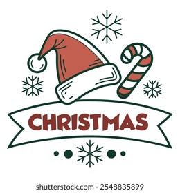 Colorful Christmas Elements for Festive Holiday Projects and Decorations