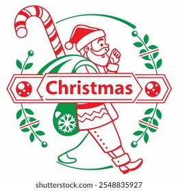 Colorful Christmas Elements for Festive Holiday Projects and Decorations