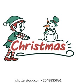 Colorful Christmas Elements for Festive Holiday Projects and Decorations