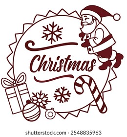 Colorful Christmas Elements for Festive Holiday Projects and Decorations