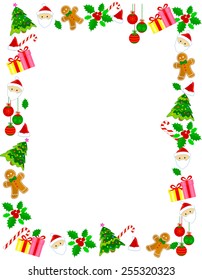 Colorful christmas frame / border with different clip arts
