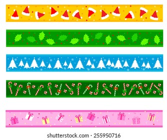 Colorful Christmas frame / divider collection on white background