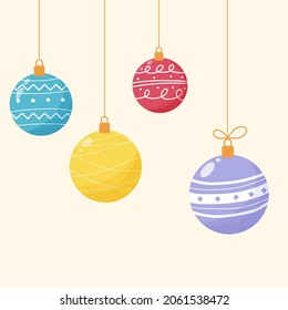 Colorful christmas glass ball toys.