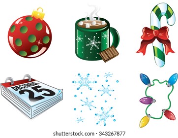 Colorful christmas icons
