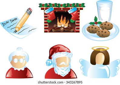 Colorful christmas icons
