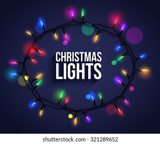 Colorful christmas light bulbs for celebratory design. Vector illustration