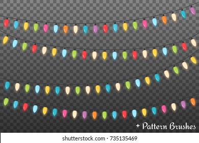 Colorful Christmas lights, dark background, vector eps10 illustration