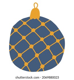 Colorful Christmas ornament in hand drawn style. Vector illustration of decorations for the Christmas tree