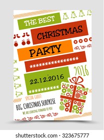 colorful christmas party poster. christmas concept