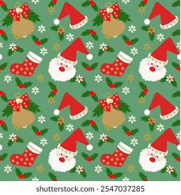 Colorful Christmas pattern for background,seamless background