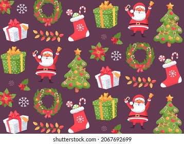 Colorful Christmas pattern decoration vector illustration