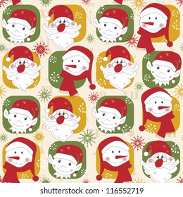 Colorful Christmas pattern seamless with  Christmas character