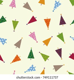 Colorful Christmas pattern with Christmas trees
