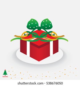 colorful Christmas present with white space for your text.