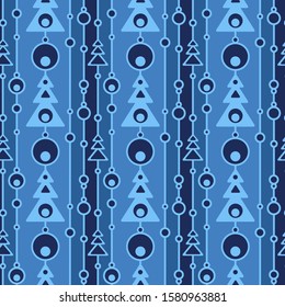 Colorful christmas seamless pattern. Repeated flat Xmas symbols. Simple vector composition for textile, wallpaper, wrapping paper, prints, fabric, web background or another accent etc.