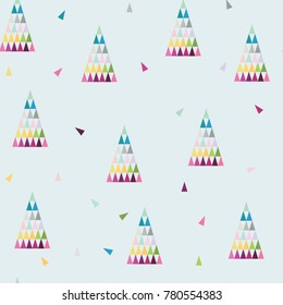 Colorful christmas seamless pattern with  christmas trees