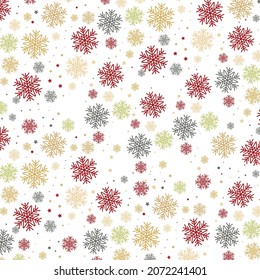 Colorful Christmas Snowflake Pattern Vector Illustration