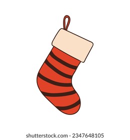 Premium Vector  Christmas sock or stockings for presents cartoon funny  sticker vector illustration