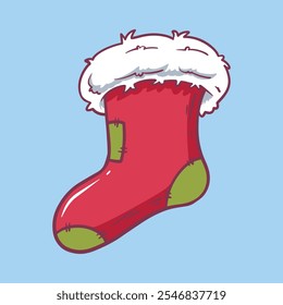 Colorful Christmas sock isolated background