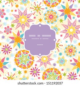 Colorful Christmas Stars Frame Seamless Pattern Background