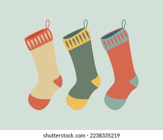 Colorful Christmas Stocking Vector Illustration
