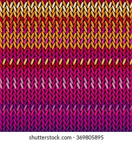 Colorful Christmas Sweater Design. Seamless Bright Knitting Pattern. Vector illustration.