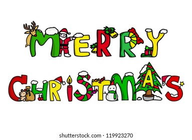 Colorful Christmas Text
