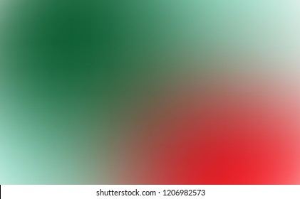 Colorful Christmas themed abstract gradient background : white  green  red 