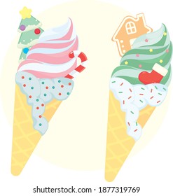 Colorful Christmas Themed Ice Cream