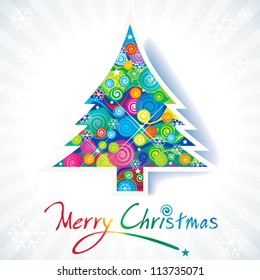 Colorful Christmas tree with background.