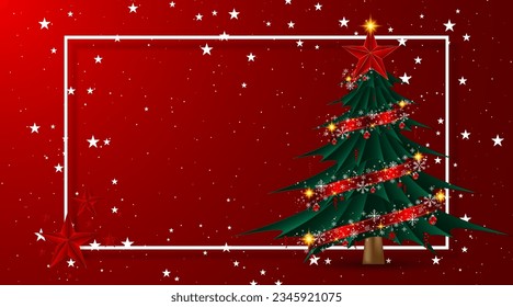 Colorful Christmas tree background with empty space for design. Christmas or Happy New Year concept. vector illustration
