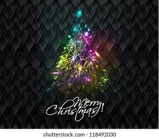 colorful christmas tree, design, vector illustration.