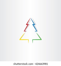 colorful christmas tree icon vector design 