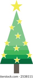 Colorful Christmas Tree Illustration . Vector illustration